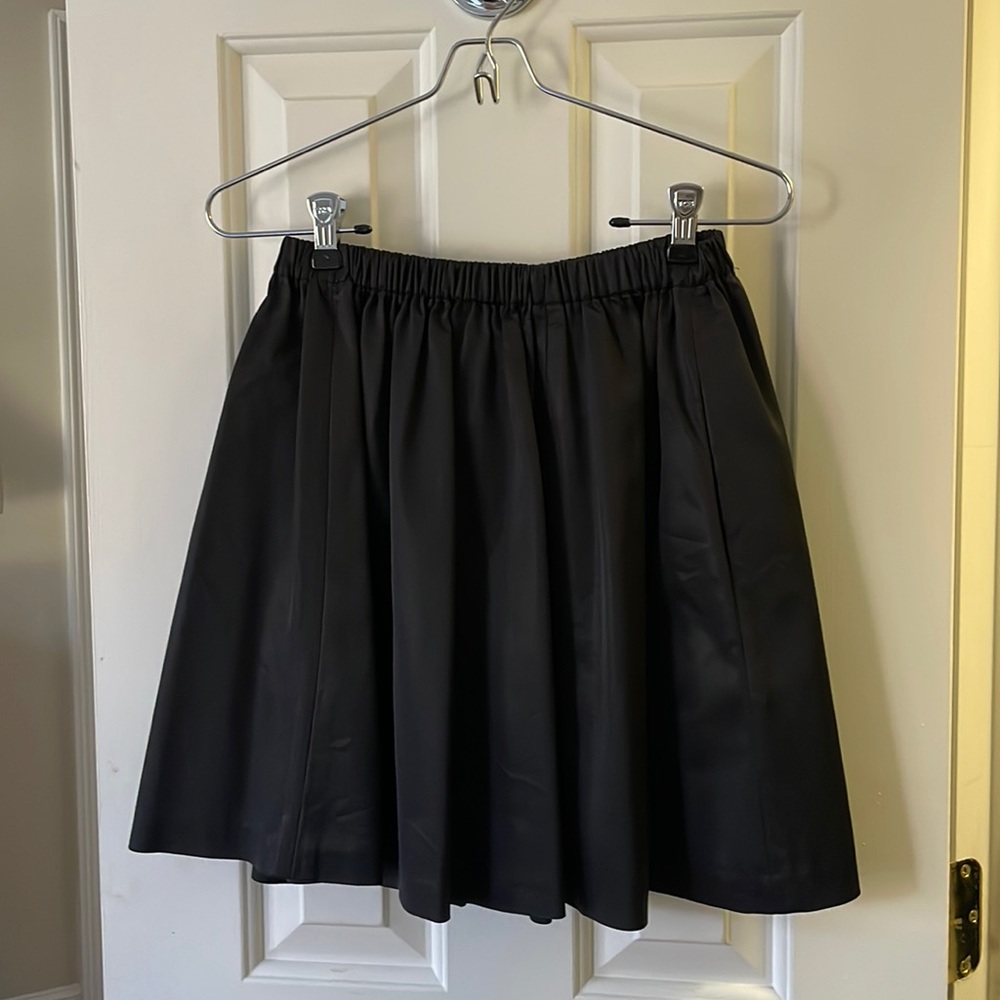 KATE SPADE NEW YORK Black Satin Stretch Waist Skirt Size 2